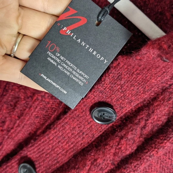 NWT n:Philanthropy Deconstructed Distressed Lone Oversized Cardigan Sweater sz.S - Picture 8 of 8